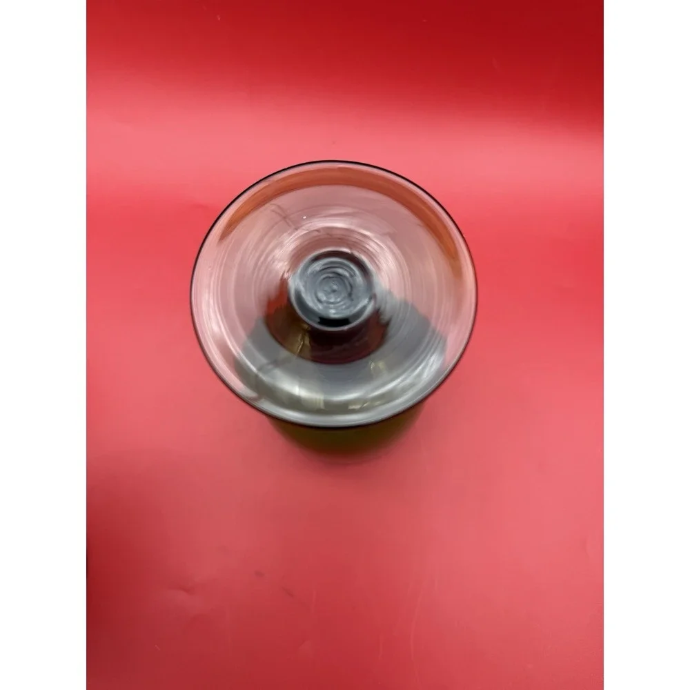 4 Vintage CARLO MORETTI Smoke Taupe/White Cased Glass Water Glasses Goblet 5.75